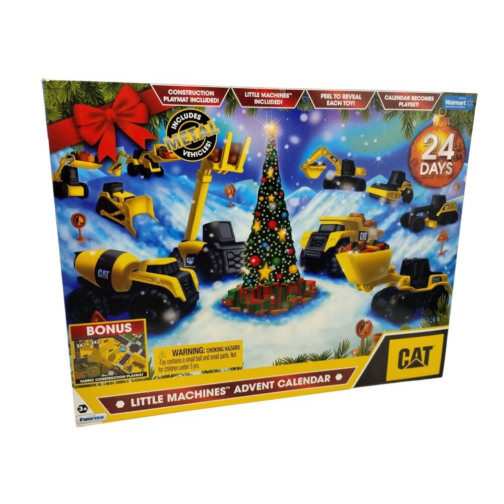 CAT Little Machines 2023 Advent Calendar Metal Vehicles Construction Playmat New